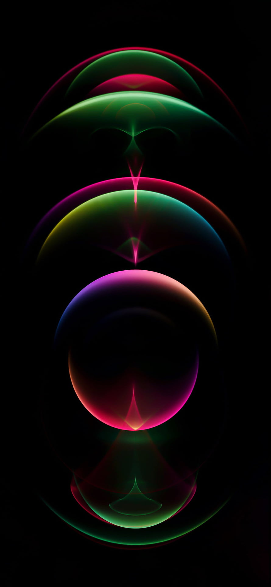 Neon Fractal Orbs Abstract Digital Art Wallpaper HD phone wallpaper