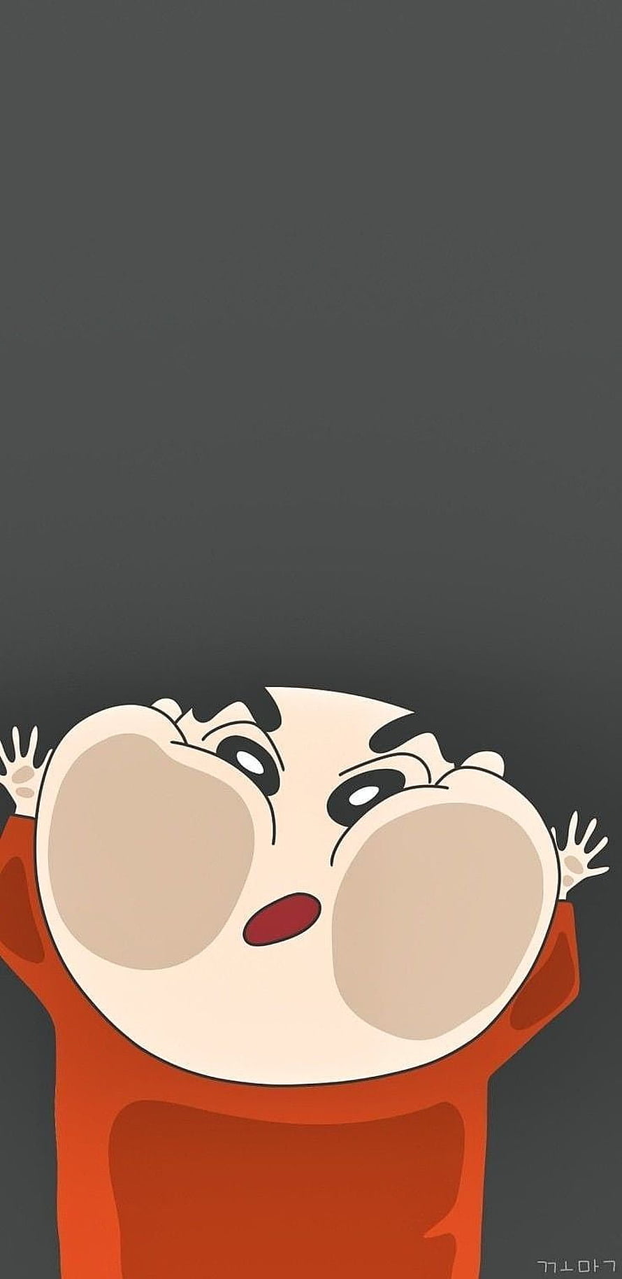 Crayon Shin-chan Anime Character with Puffed Cheeks and Red Shirt HD phone wallpaper