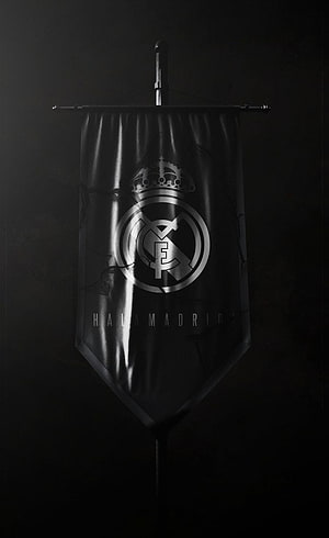 Real Madrid CF Dark Metallic Banner Wallpaper HD phone wallpaper