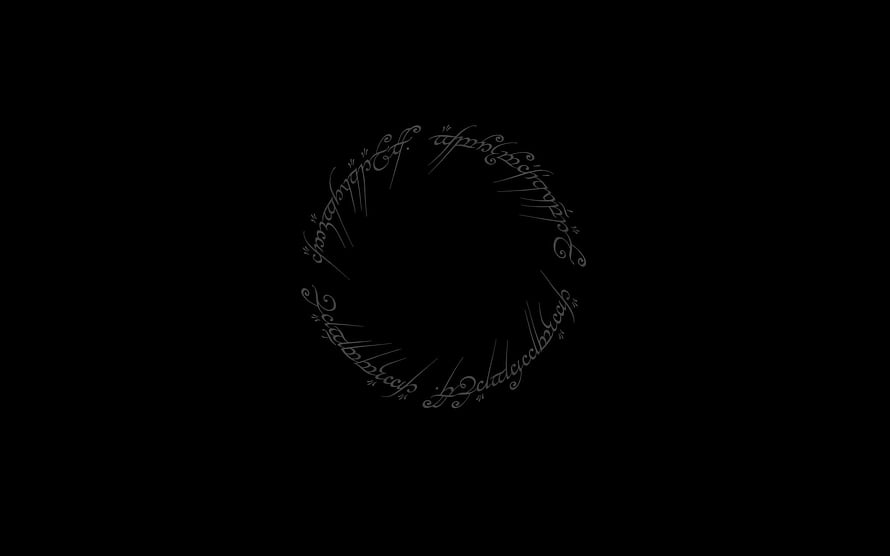 Lord of the Rings Elvish Script Circle on Black Background HD wallpaper