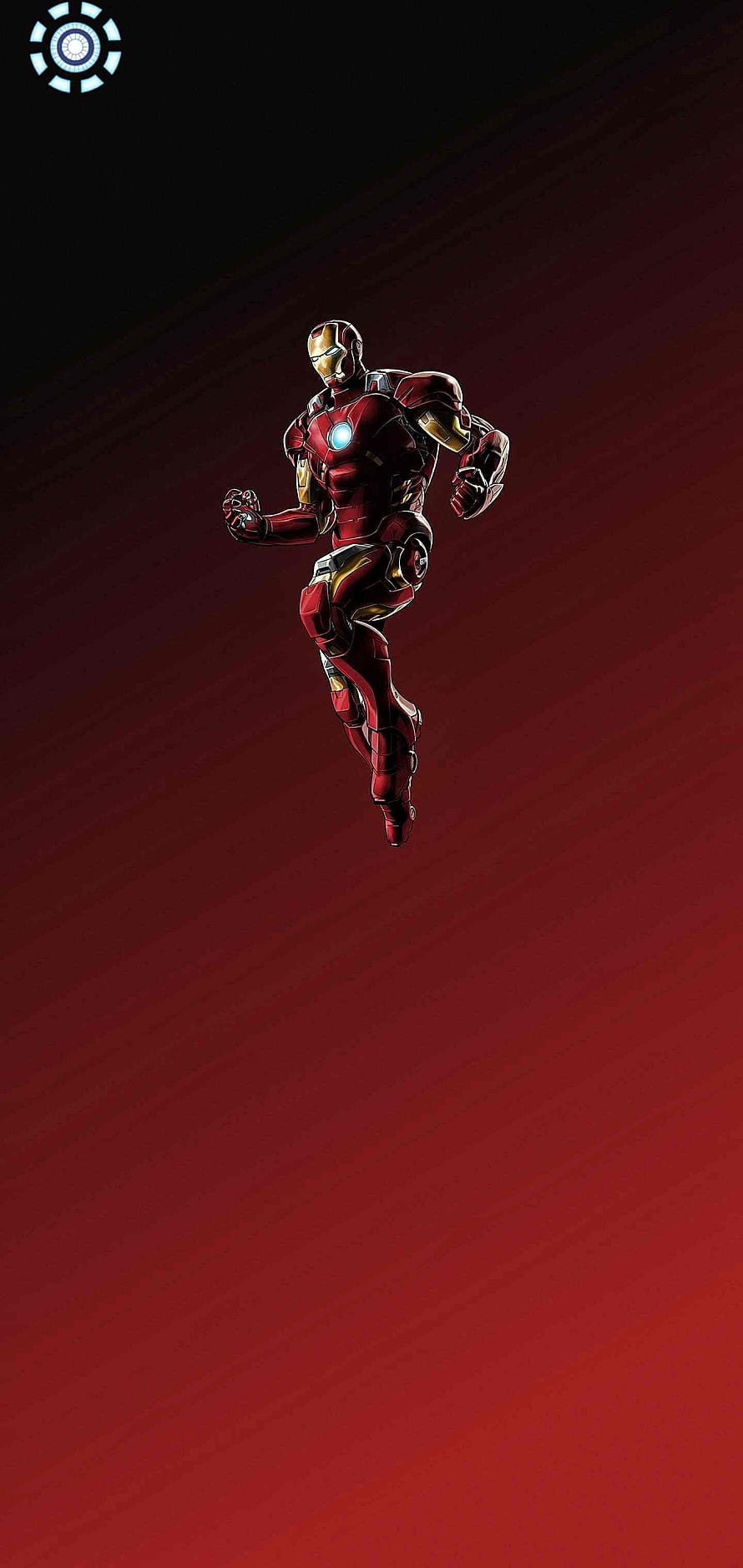 Iron Man Flying Hero Action Pose Red Gradient Background Wallpaper, ZIP Punch Hole For Realme 6, 6 Pro and X50 Pro, Left Side Punch Hole HD phone wallpaper