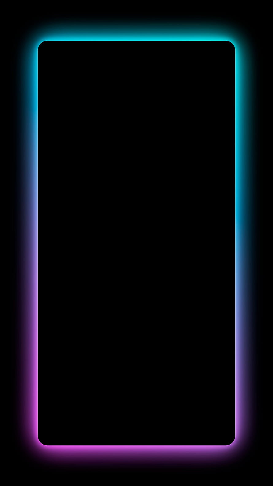 Neon Gradient Border Wallpaper With Blue And Purple Glow On Black Background HD phone wallpaper