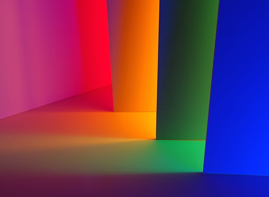 Vibrant Rainbow Gradient Abstract Geometric Shapes with Smooth Color Transitions HD wallpaper
