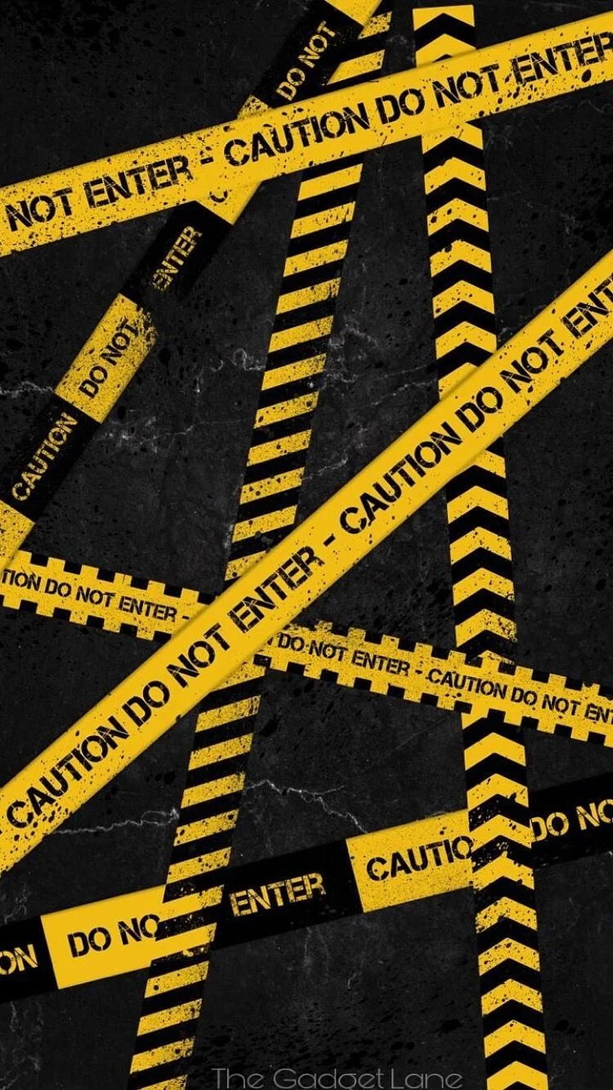 Grungy Yellow Caution Tape on Dark Textured Background HD phone wallpaper