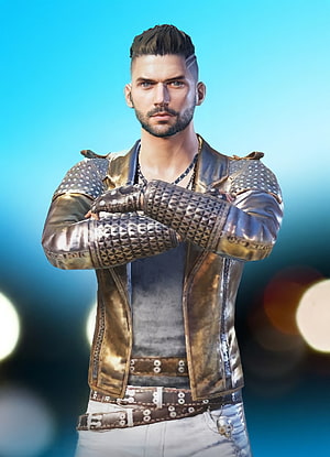 PUBG Mobile Carlo Character Render in Studded Leather Jacket HD phone wallpaper