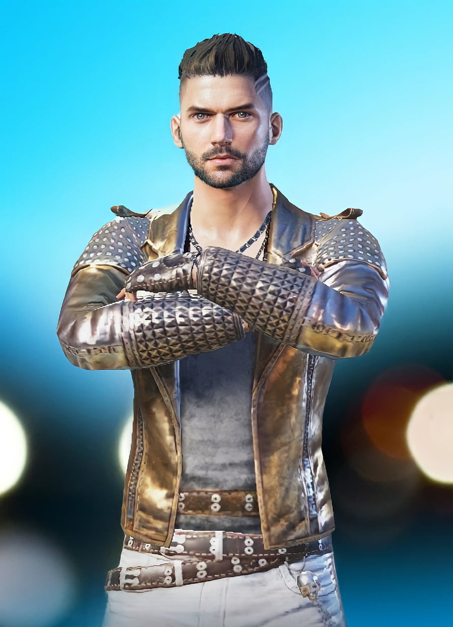 PUBG Mobile Carlo Character Render in Studded Leather Jacket HD phone wallpaper