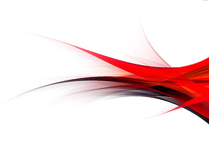 Dynamic Red and Black Abstract Flow on White Background HD wallpaper