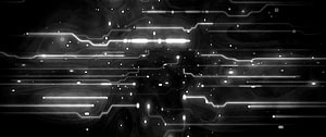 Abstract Futuristic Circuit Board Pattern With Glowing White Lines On Black Background HD wallpaper