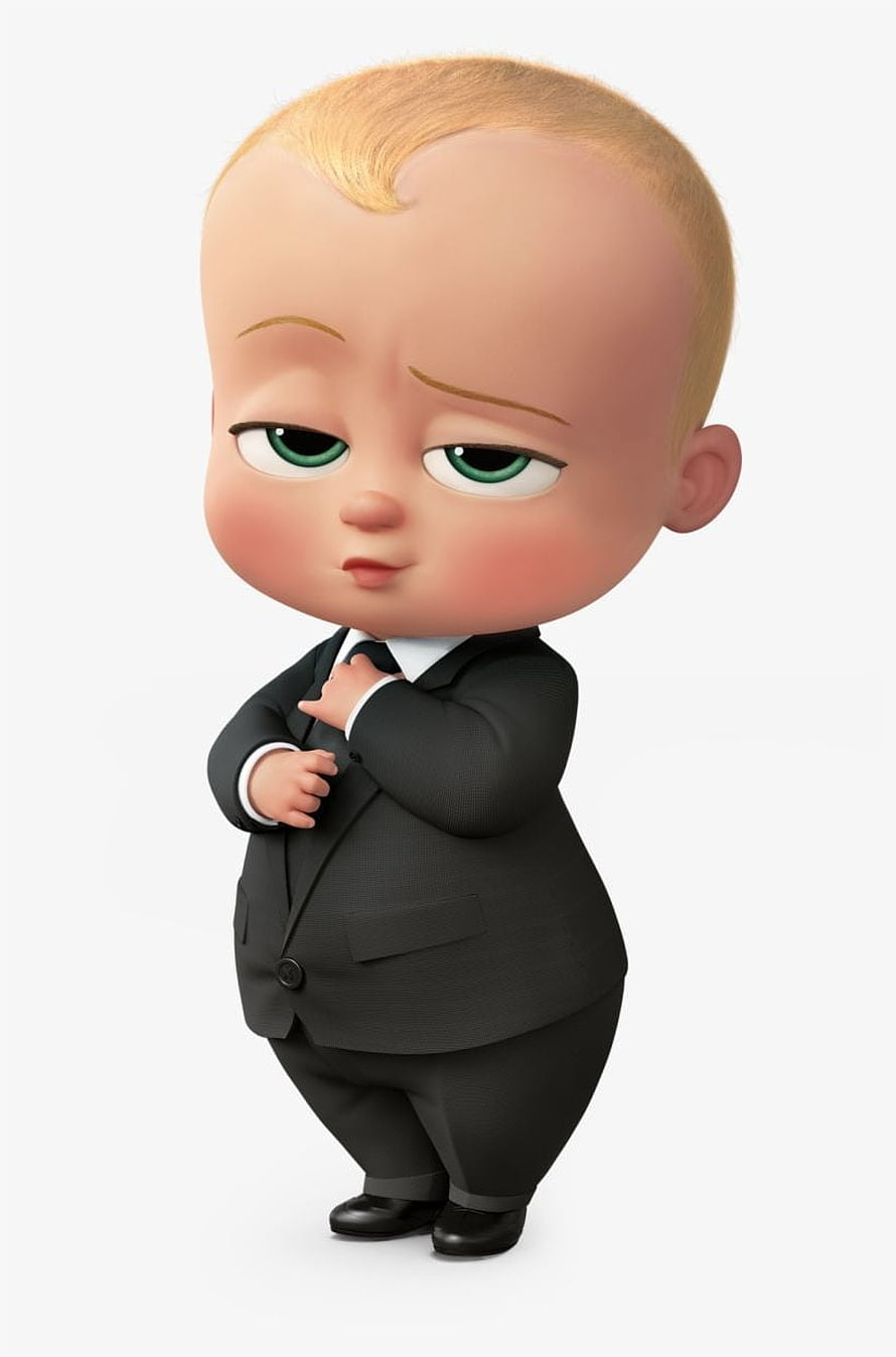 The Boss Baby Character in Black Suit and Tie 3D Animation Style HD phone wallpaper