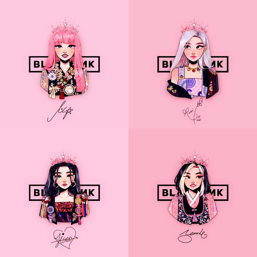 Blackpink Members Lisa Rosalie Jisoo Jennie Digital Art Illustrations HD phone wallpaper
