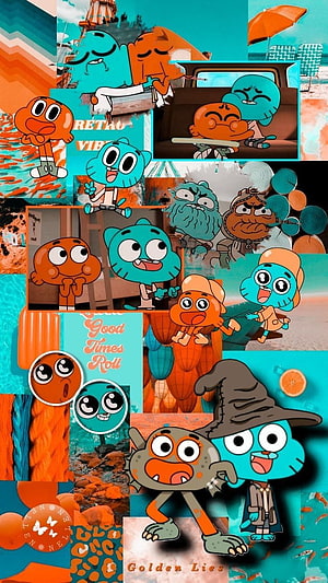 The Amazing World of Gumball Retro Summer Collage Wallpaper HD phone wallpaper