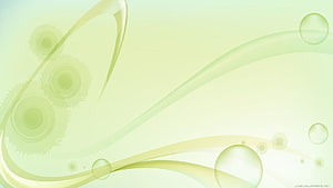 Soft Green Abstract Waves with Bubbles and Gear Elements HD wallpaper