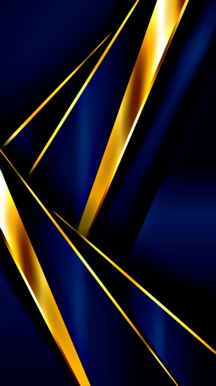 Abstract Geometric Design With Golden Diagonal Stripes On Deep Blue Background HD phone wallpaper