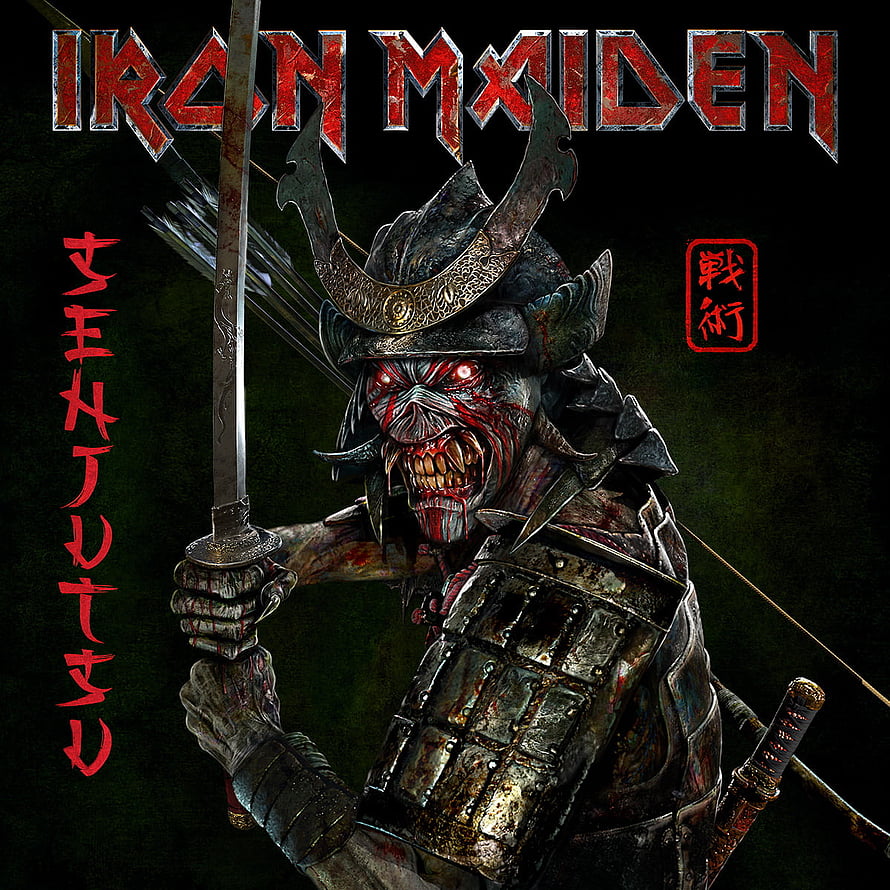 Iron Maiden Senjutsu Album Art Featuring Demon Samurai Warrior in Traditional Armor HD phone wallpaper