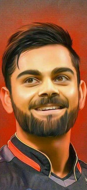 Virat Kohli Digital Art Portrait in Cricket Jersey HD phone wallpaper