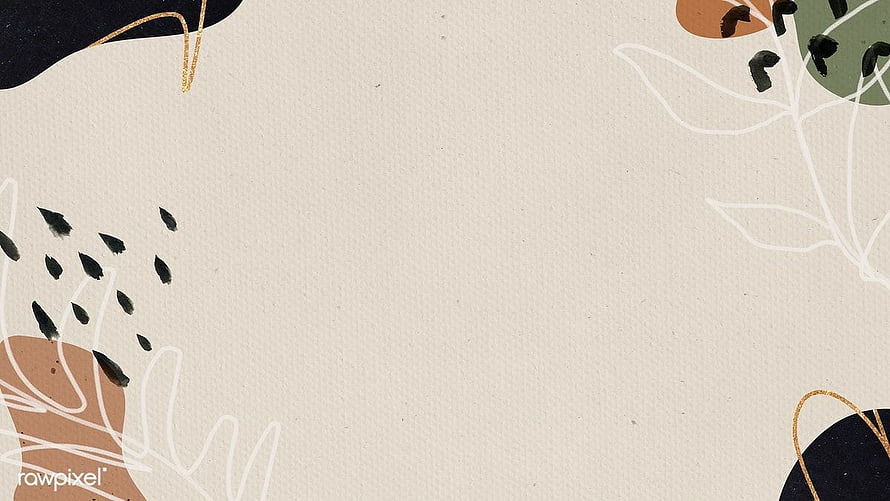 Minimalist Abstract Earth Tone Floral Pattern with Gold Accents on Beige Background HD wallpaper