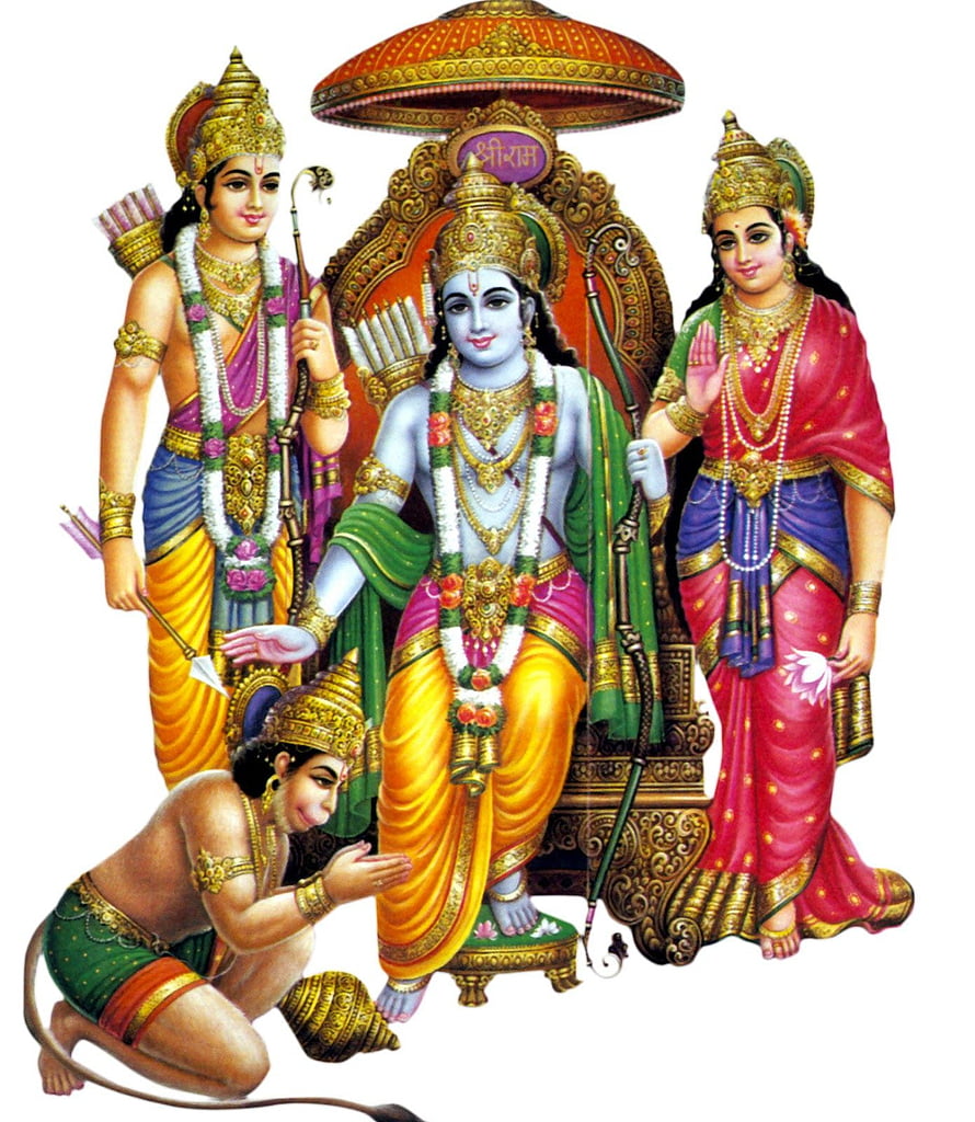Lord Rama, Sita, Lakshmana, and Hanuman in Traditional Indian Mythology Art, In defence of Lord Ram – Part 4 - Yoga For Modern Age, Ram Darbar HD phone wallpaper