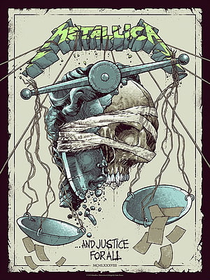 Metallica And Justice For All Skull Scales Illustration Poster Art HD phone wallpaper
