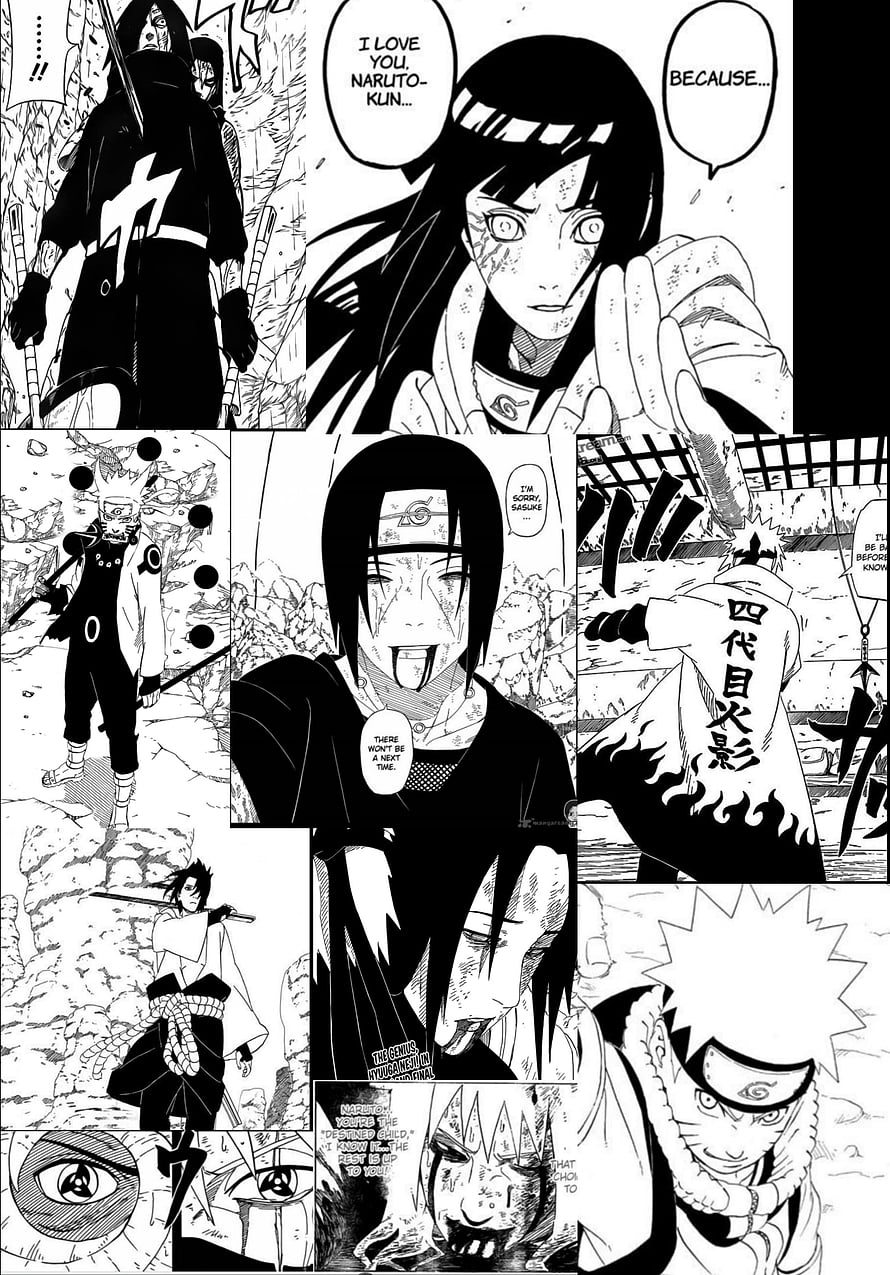 Naruto Shippuden Manga Panel Featuring Minato Namikaze and Kushina Uzumaki, Naruto Manga panels, art, white HD phone wallpaper