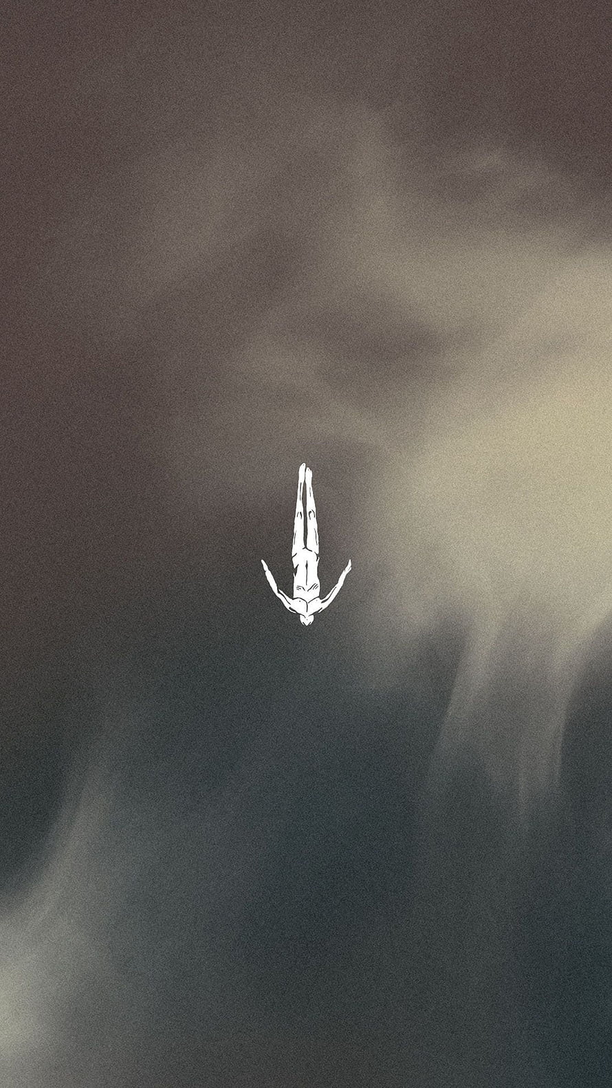 Afterlife Realm Of Consciousness Minimalist Figure Falling Through Dark Misty Void HD phone wallpaper