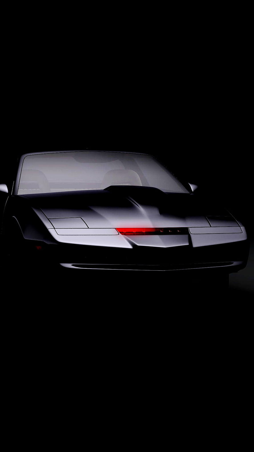 KITT Knight Rider Futuristic Black Sports Car with Red Light Strip in Dark Setting HD phone wallpaper