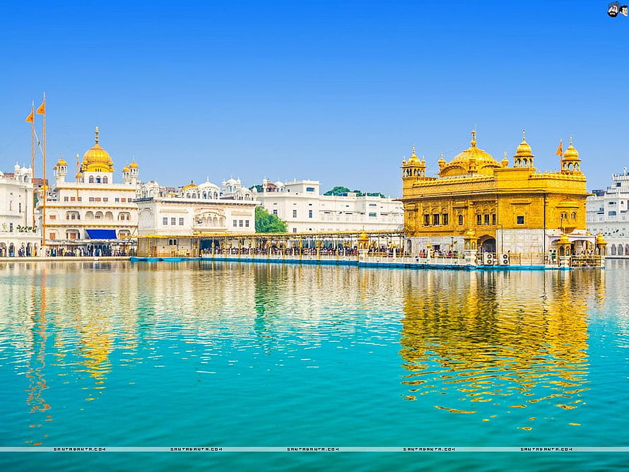 Golden Temple Amritsar Reflection in Sarovar Lake HD wallpaper