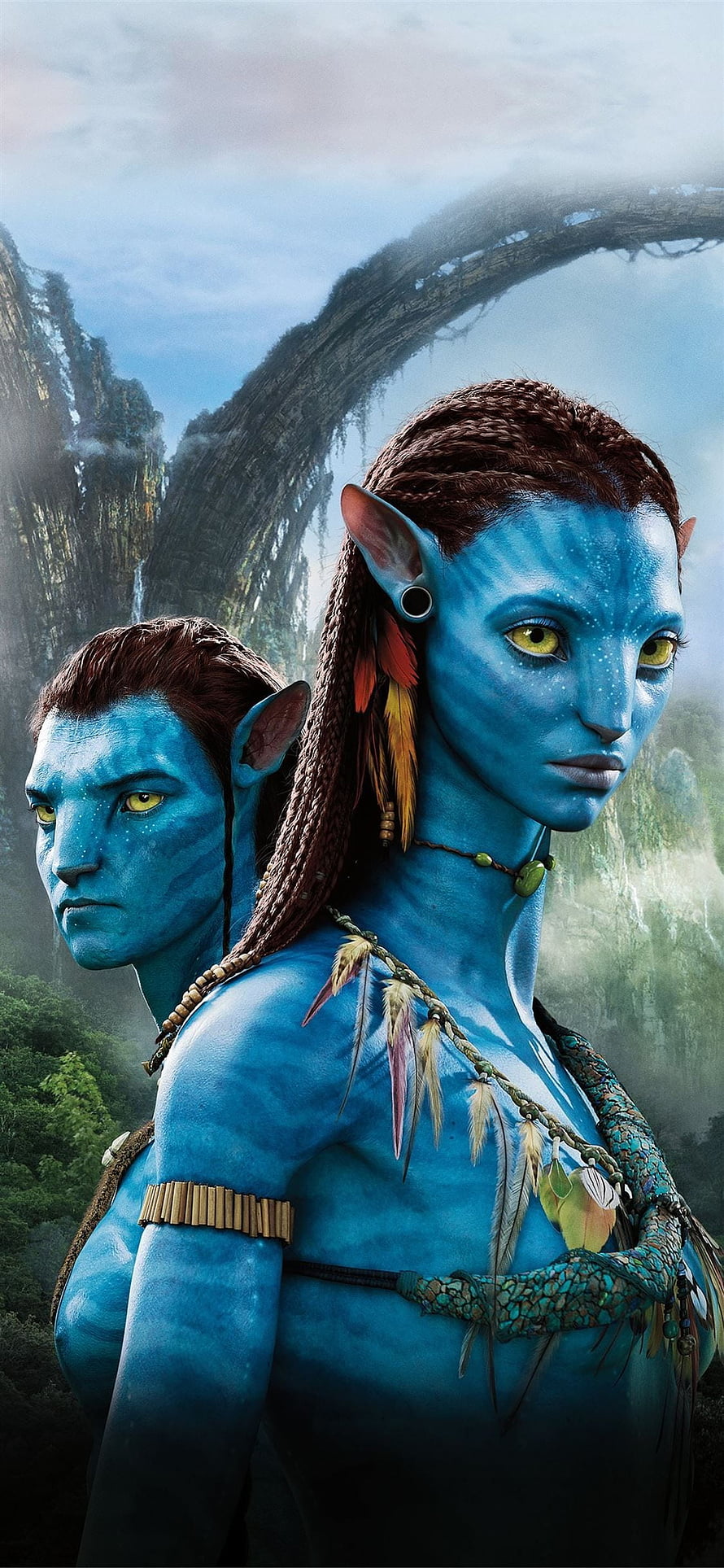 Avatar The Way of Water Neytiri and Jake Sully Na'vi Characters Wallpaper HD phone wallpaper
