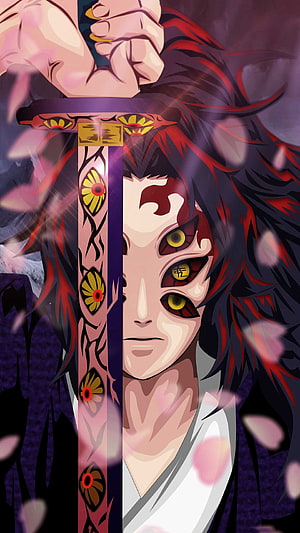 Demon Slayer Kimetsu no Yaiba Akaza Upper Rank Three Anime Character Wallpaper HD phone wallpaper