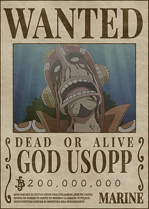 One Piece God Usopp Wanted Poster with Marine Bounty and Retro Aesthetic HD phone wallpaper