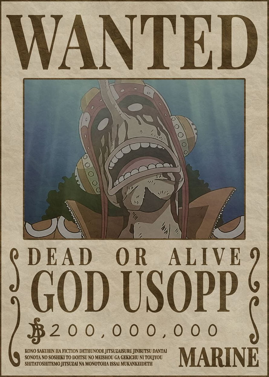 One Piece God Usopp Wanted Poster with Marine Bounty and Retro Aesthetic HD phone wallpaper