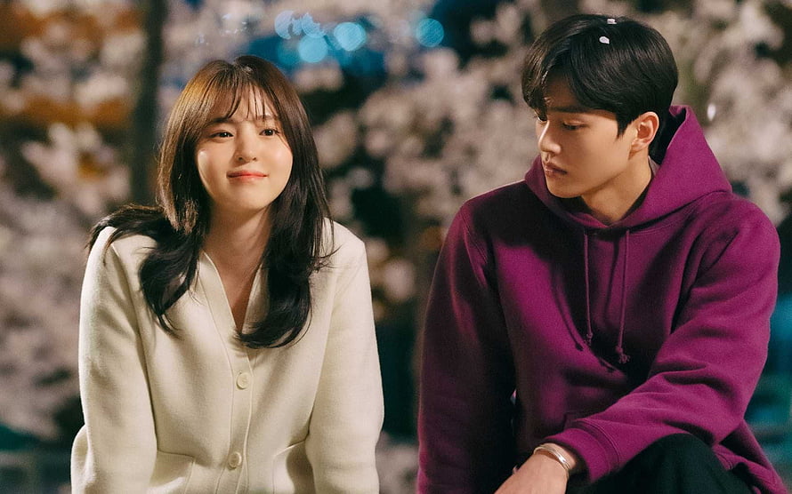 Nevertheless Korean Drama Couple Under Nighttime Cherry Blossoms HD wallpaper