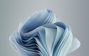 Windows 11 Default Wallpaper Featuring Abstract Blue 3D Paper Sculpture HD wallpaper