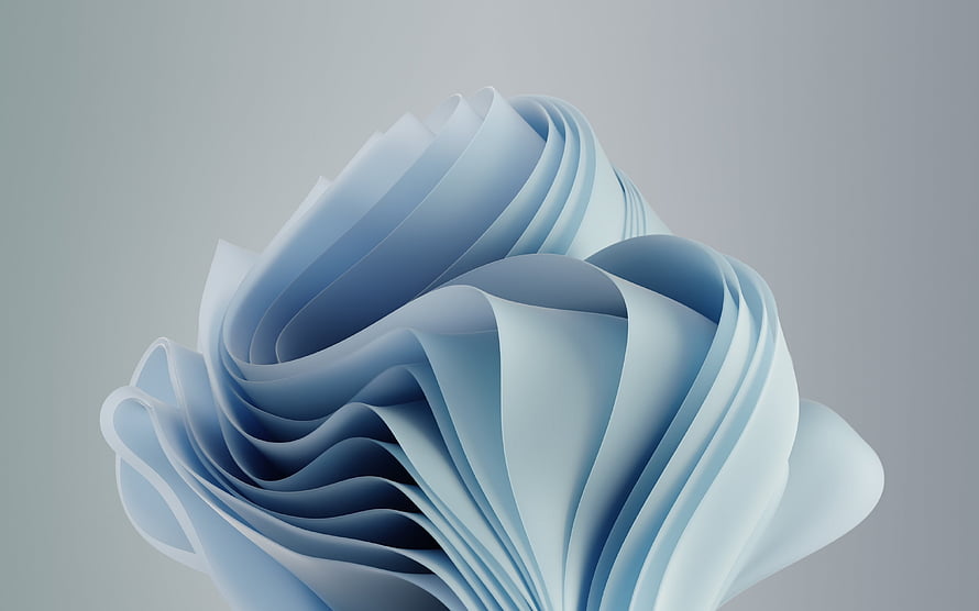 Windows 11 Default Wallpaper Featuring Abstract Blue 3D Paper Sculpture HD wallpaper