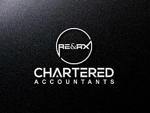 RE&RX Chartered Accountants Minimalist Corporate Logo on Textured Black Background HD wallpaper
