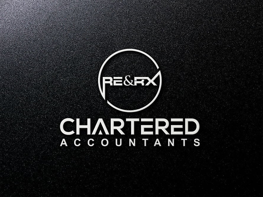 RE&RX Chartered Accountants Minimalist Corporate Logo on Textured Black Background HD wallpaper