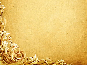Vintage Floral Corner Ornament on Aged Parchment Texture HD wallpaper