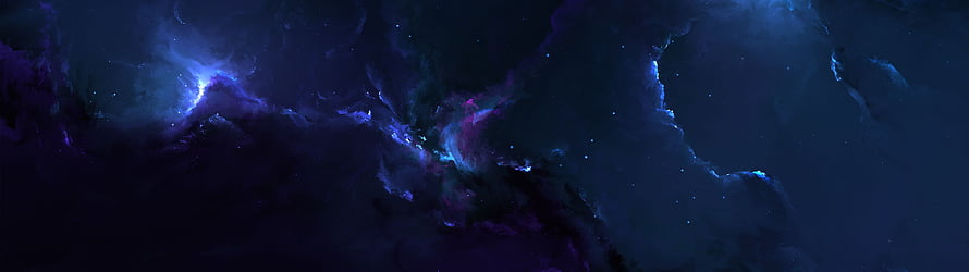 Deep Space Nebula with Purple and Blue Cosmic Clouds and Scattered Stars HD wallpaper