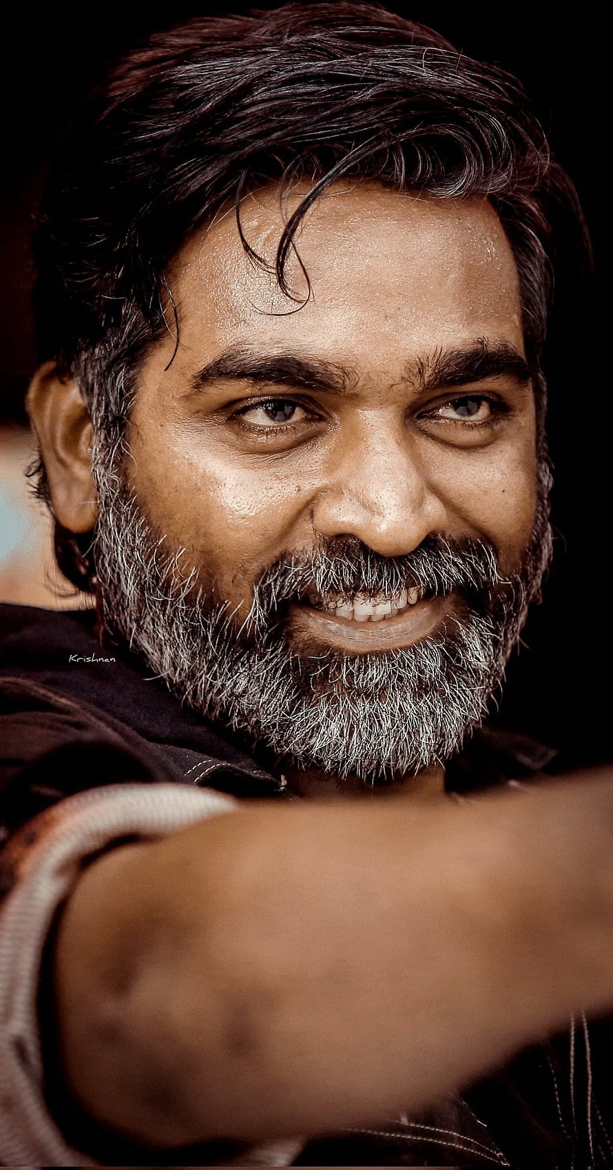 Vijay Sethupathi Portrait With Salt And Pepper Beard And Warm Smile HD phone wallpaper