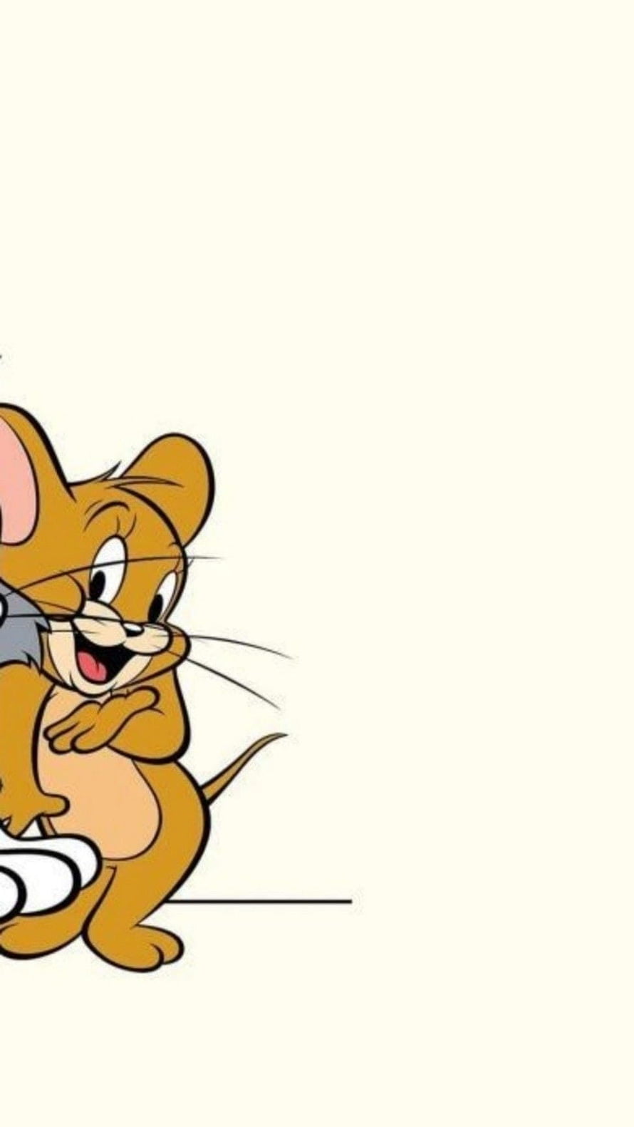 Jerry the Mouse from Tom and Jerry Peeking Out on a Cream Background HD phone wallpaper