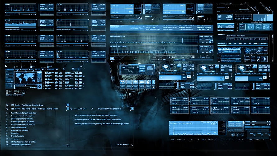 Futuristic Blue Holographic User Interface Dashboard With Data Analytics And Graphs HD wallpaper
