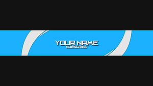 Minimalist Blue and Black YouTube Channel Banner Template with White Curved Accents HD wallpaper