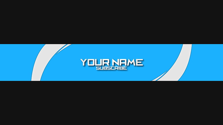 Minimalist Blue and Black YouTube Channel Banner Template with White Curved Accents HD wallpaper