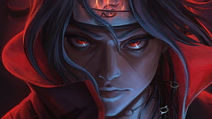 Madara Uchiha Sharingan Anime Character Portrait Wallpaper HD wallpaper