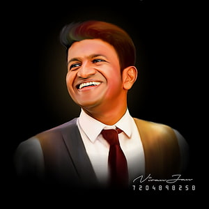 Digital Art Portrait of a Smiling Man in a Suit and Tie, Puneeth Rajkumar in 2020. Girl actors, Actor , Actor HD phone wallpaper