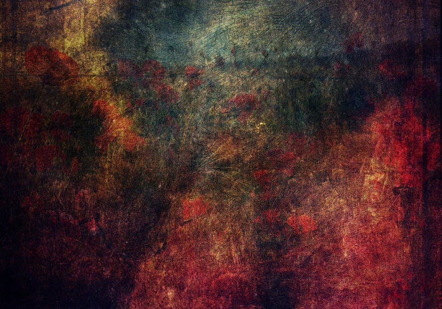 Dark Abstract Grunge Texture with Rusty Red and Deep Blue Stains HD wallpaper