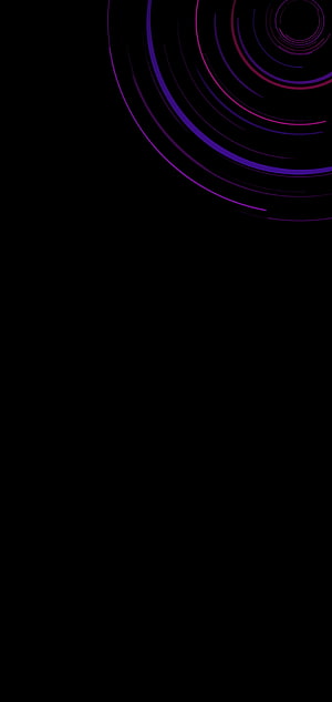 Minimalist AMOLED Dark Wallpaper with Purple and Magenta Concentric Arcs on Black Background HD phone wallpaper