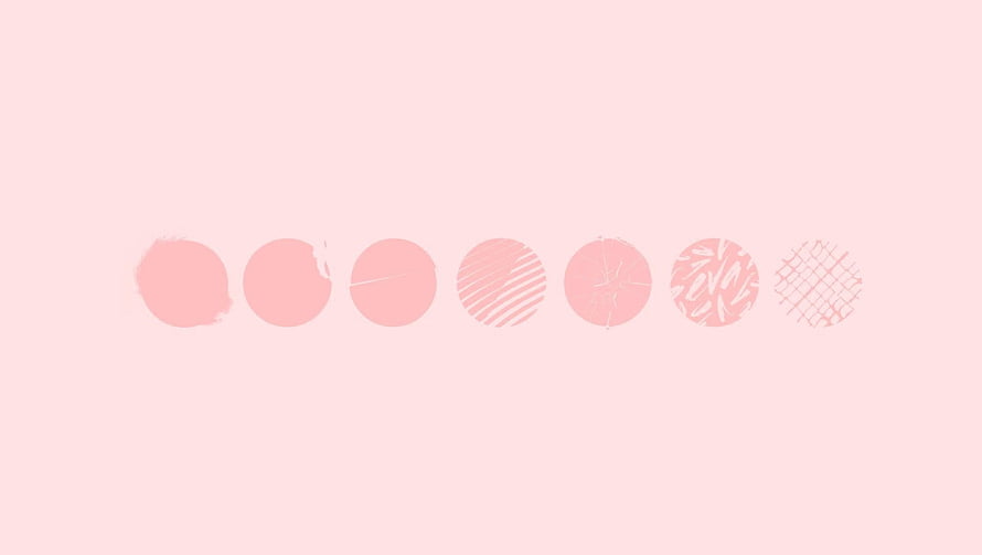 Minimalist Pink Geometric Circles with Textured Patterns on Soft Background HD wallpaper
