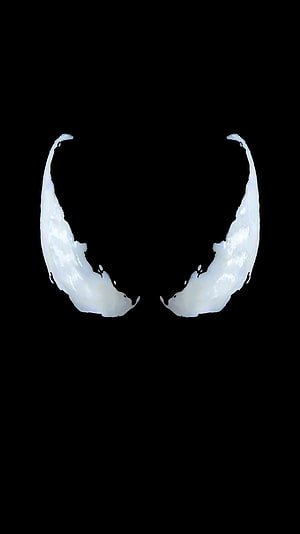 White Venom Eyes On Black Background HD phone wallpaper