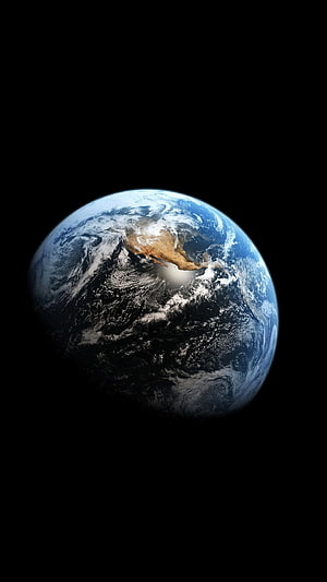 Planet Earth View From Space With North America Visible Against Black Void HD phone wallpaper