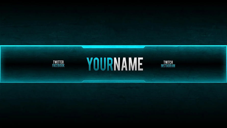 Neon Blue Gaming Stream Overlay Template With Social Media Handles HD wallpaper
